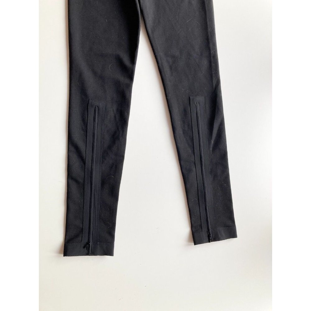 MARIE SAINT PIERRE Black Ponte Knit High Rise Ankle Zip Leggings, Size 1 / S - Picture 7 of 14
